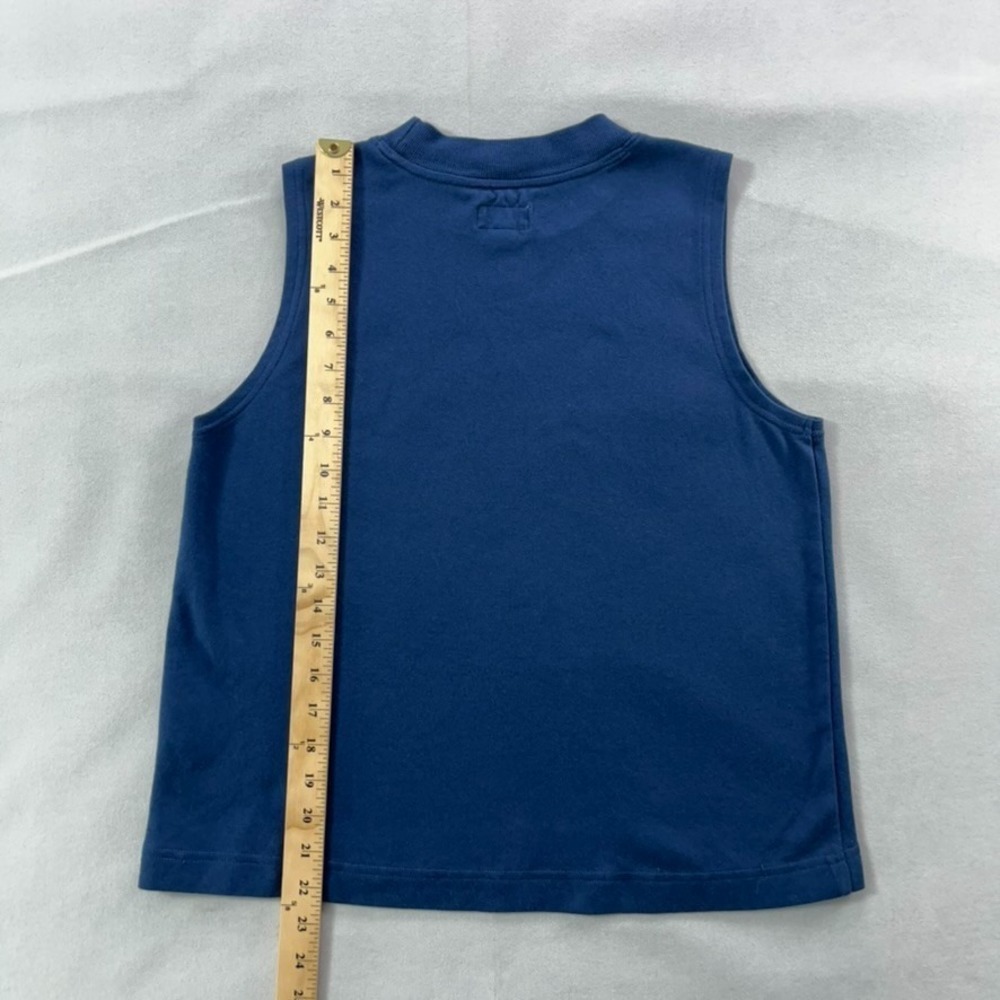Pact Organic Cotton Mock Neck Shell Top Women Medium Blue Sleeveless Tank - Picture 8 of 9